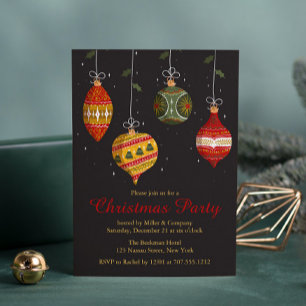 Christmas Decorations Baubles Party Corporate Invitation