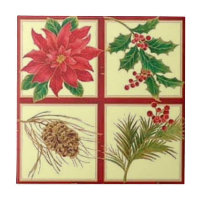 Christmas Decorations Ceramic Tile (Front)