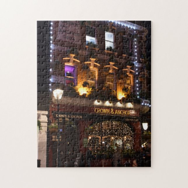 Christmas Decorations, Covent Garden Pub, London Jigsaw Puzzle (Vertical)