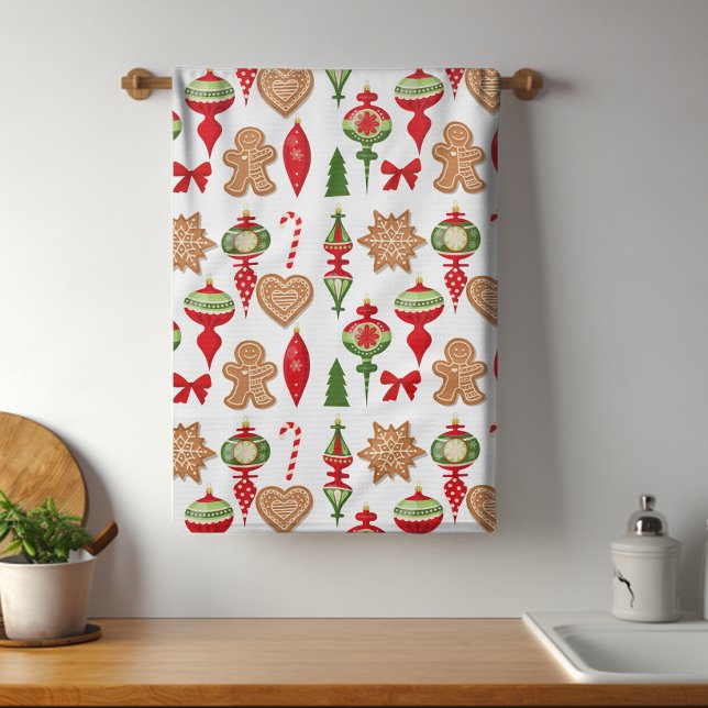 Christmas Decorations Gingerbread Cookies Candy Tea Towel (Creator Uploaded)