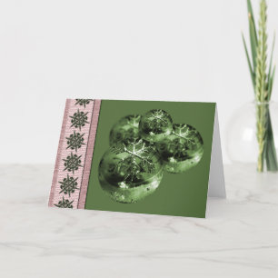 Christmas Decorations Holiday Balls Blank Inside Card