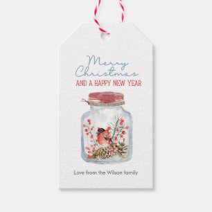 Christmas decorations in a jar gift tags