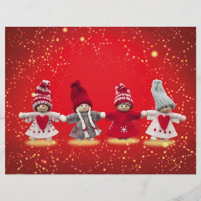 Christmas decorations on a red background flyer (Front)