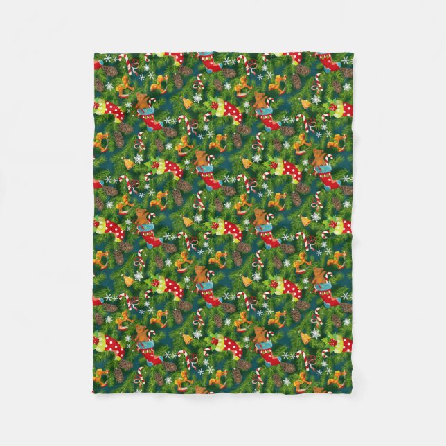 Christmas Decorations Pattern Fleece Blanket (Front)