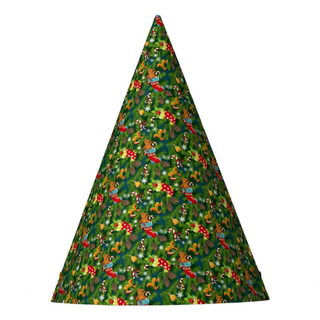 Christmas Decorations Pattern Party Hat (Front)