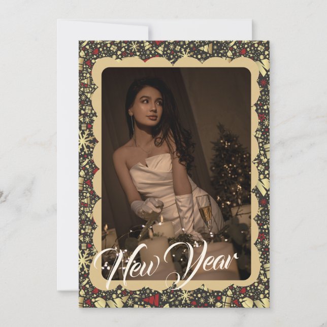 Christmas decorations photo frame Holiday Card (Front)