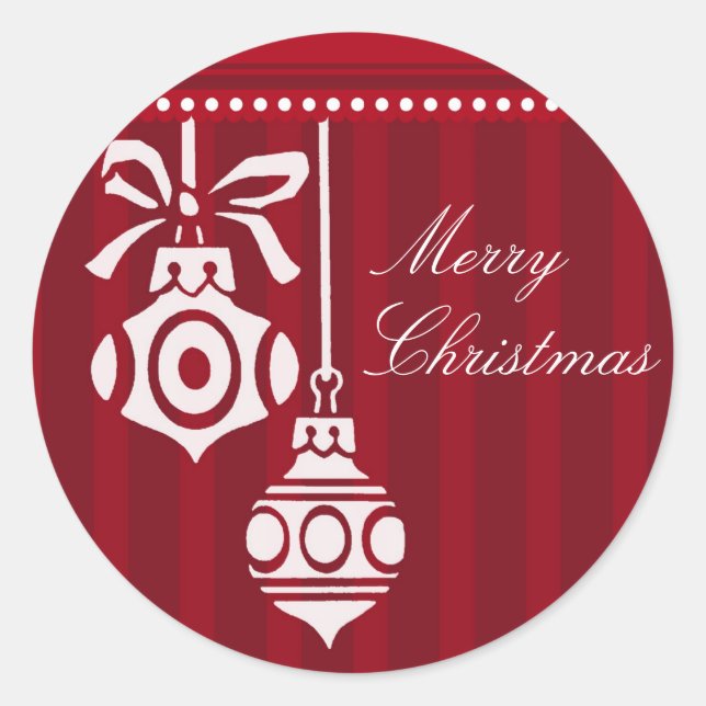 Christmas Decorations Red and White Stickers (Front)