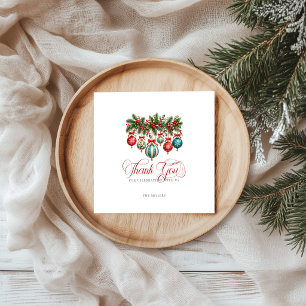 Christmas Decorations Red Retro Typography Napkin