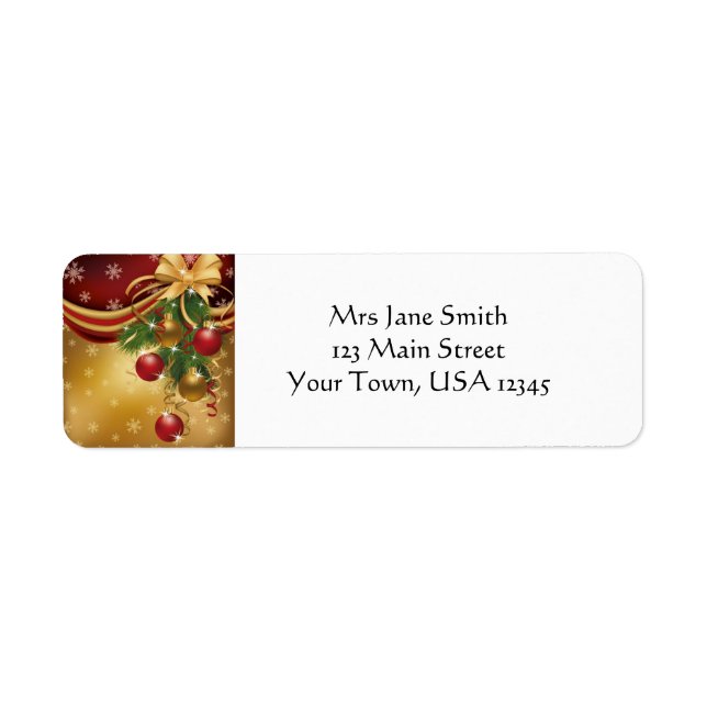 Christmas Decorations Return Address Label (Front)