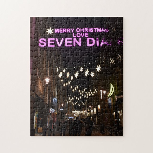 Christmas Decorations, Seven Dials, London UK Jigsaw Puzzle (Vertical)