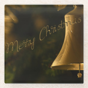 Christmas Decorative Bell Glass Coaster