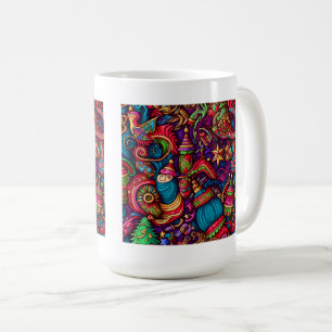 Christmas Decorative Pattern Classic Mug, 15 oz Coffee Mug