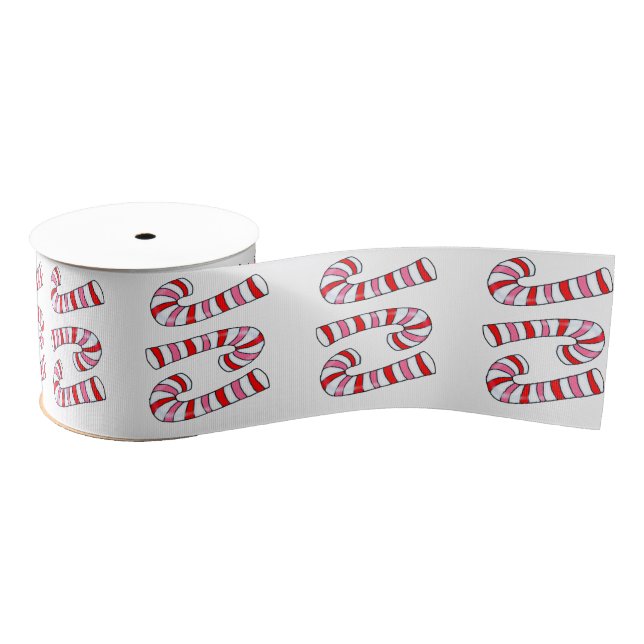 Christmas Decorative Ribbon, Candy Cane Grosgrain Ribbon (Spool)