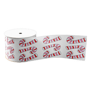 Christmas Decorative Ribbon, Candy Cane Grosgrain Ribbon