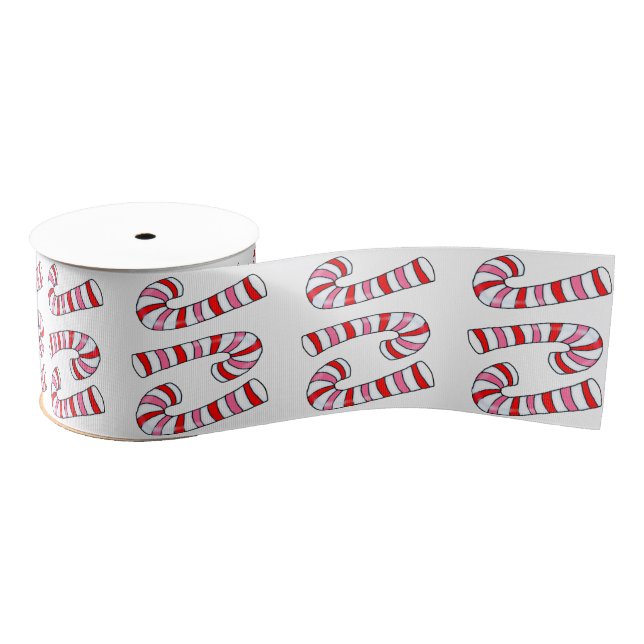 Christmas Decorative Ribbon, Candy Cane Grosgrain Ribbon (Spool)