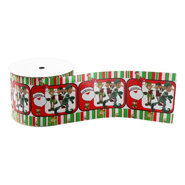 Christmas Decorative Ribbon, Elf Grosgrain Ribbon (Spool)
