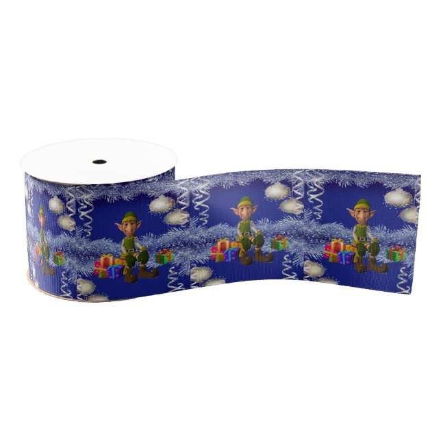 Christmas Decorative Ribbon, Elf Grosgrain Ribbon (Spool)