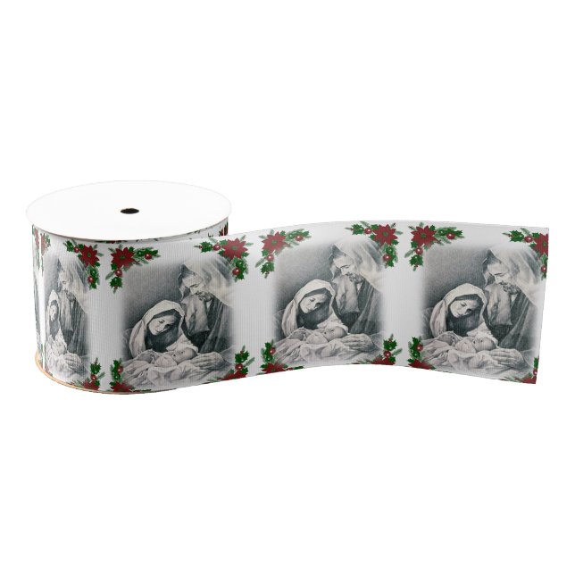 Christmas Decorative Ribbon, Jesus Christ Grosgrain Ribbon (Spool)