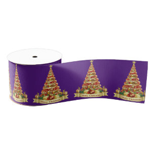 Christmas Decorative Ribbon, Merry Christmas Grosgrain Ribbon