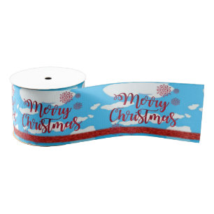 Christmas Decorative Ribbon, Merry Christmas Grosgrain Ribbon