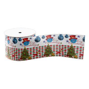 Christmas Decorative Ribbon, Merry Christmas Grosgrain Ribbon