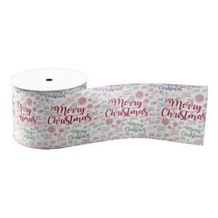 Christmas Decorative Ribbon, Merry Christmas Grosgrain Ribbon