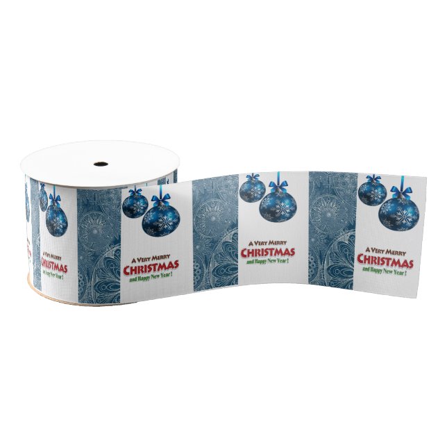 Christmas Decorative Ribbon, Merry Christmas Grosgrain Ribbon (Spool)