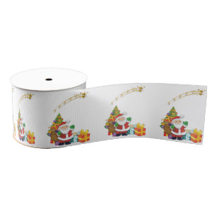 Christmas Decorative Ribbon, Santa Grosgrain Ribbon