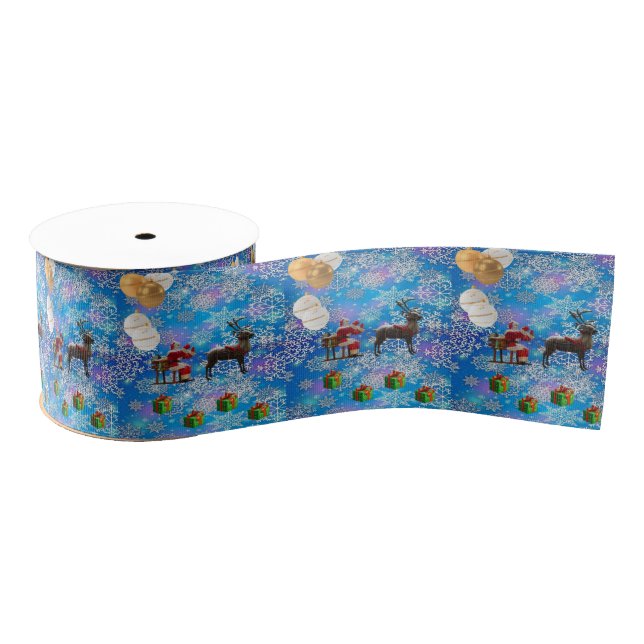 Christmas Decorative Ribbon, Santa Grosgrain Ribbon (Spool)