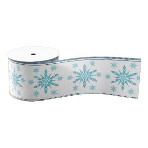 Christmas Decorative Ribbon, Snowflake Grosgrain Ribbon
