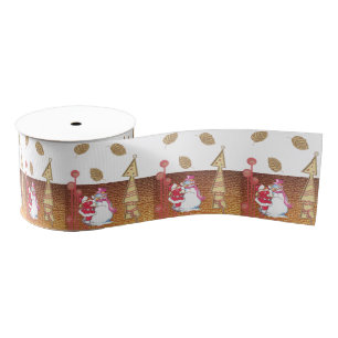 Christmas Decorative Ribbon, Snowman  Grosgrain Ribbon