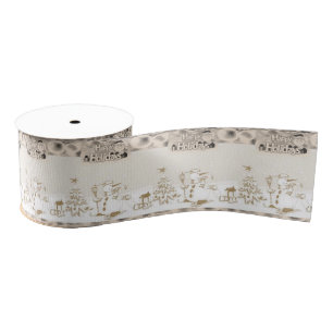 Christmas Decorative Ribbon, Snowman Grosgrain Ribbon
