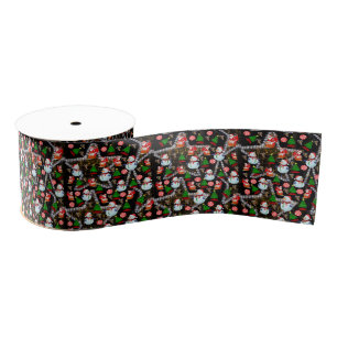 Christmas Decorative Ribbon, Snowman Grosgrain Ribbon