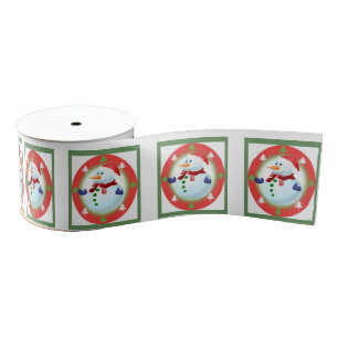 Christmas Decorative Ribbon, Snowman Grosgrain Ribbon