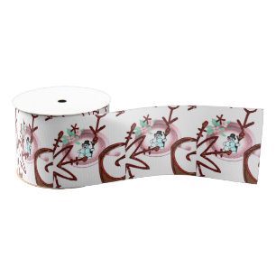 Christmas Decorative Ribbon, Snowman  Grosgrain Ribbon
