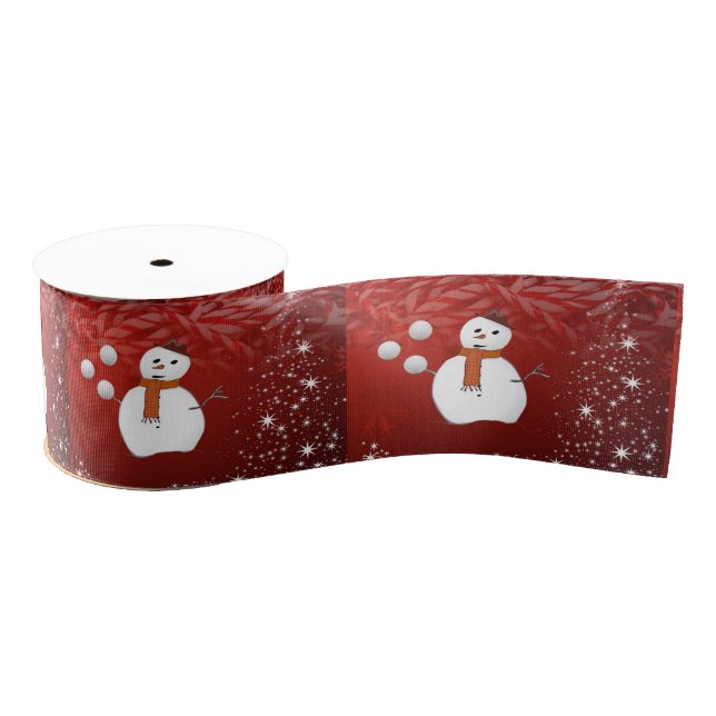 Christmas Decorative Ribbon, Snowman Grosgrain Ribbon (Spool)