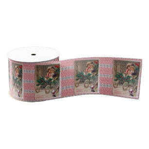 Christmas Decorative Ribbon, Vintage Grosgrain Ribbon