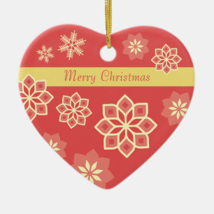 Christmas Decorative snowflakes and flowers CC0880 Ceramic Ornament
