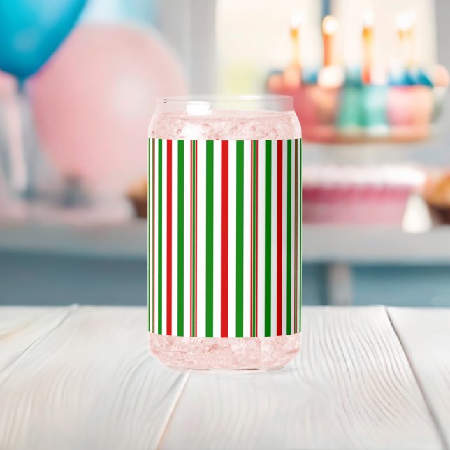 Christmas Decorative Stripes Can Glass (Insitu (Baby Shower))