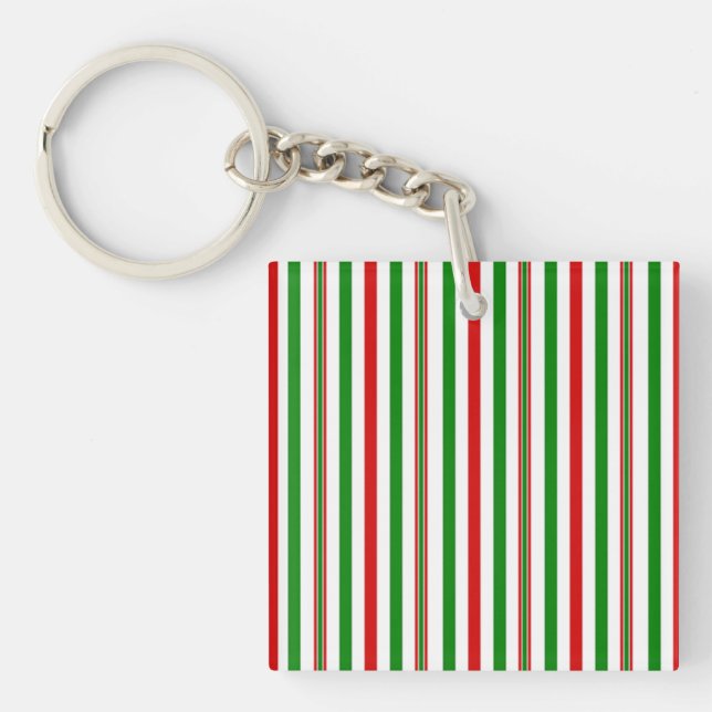 Christmas Decorative Stripes Key Ring (Front)