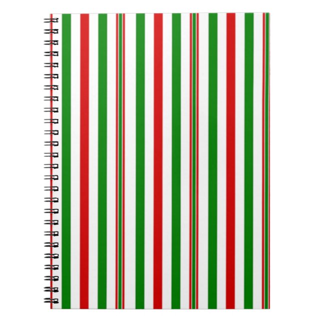 Christmas Decorative Stripes Notebook (Front)