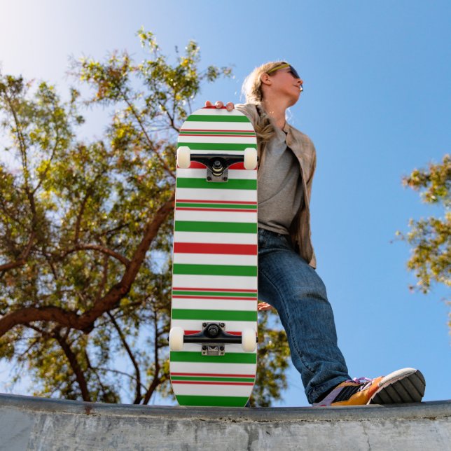 Christmas Decorative Stripes Skateboard (Outdoor 1)