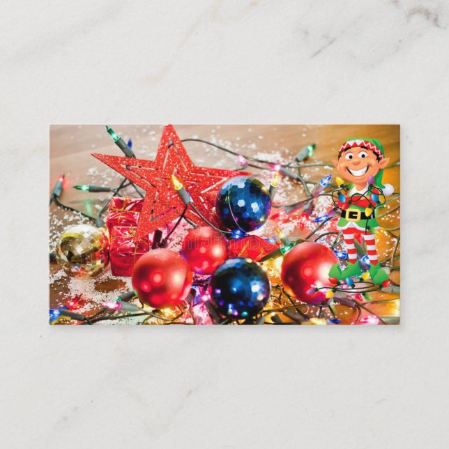 Christmas Decorator Custom Text Template Business Card (Front)