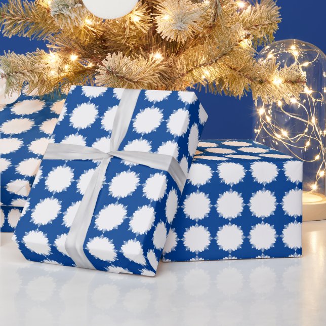 Christmas deep blue and white wrapping paper (Holidays)