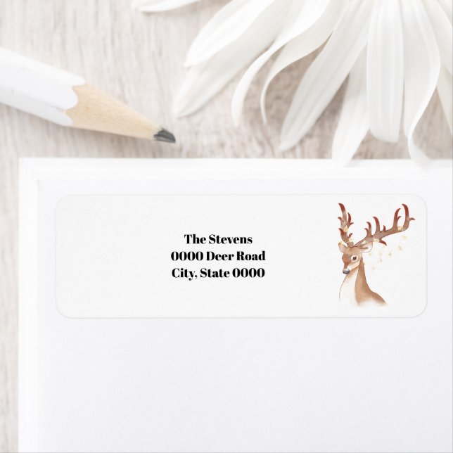 Christmas Deer address  Return Address Label (Insitu)