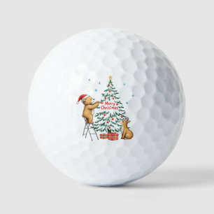 Christmas deer and bear golf balls