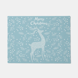 Christmas Deer And Snowflake Doormat
