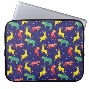 Christmas deer and tiger. Colour trends!_ Laptop Sleeve