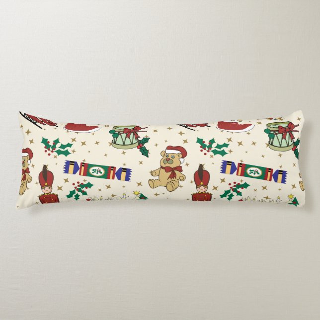 Christmas deer,bear,cat and Nutcracker Body Cushion (Front)