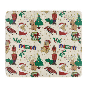 Christmas deer,bear,cat and Nutcracker Cutting Board